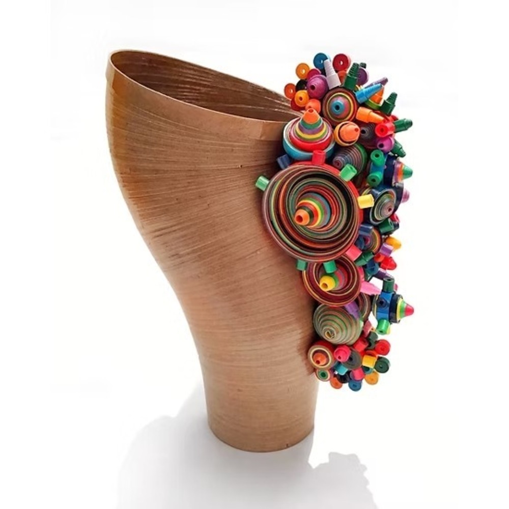 Alebrije Sculptural Vase colección serpentina paper art large VASE MEXICO